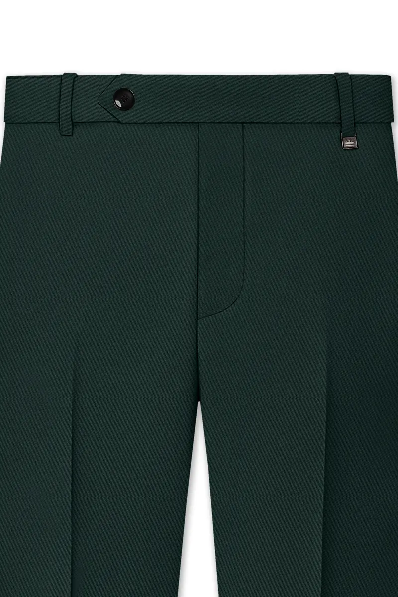 Viridian-Gable Green Slight Stretch Subtle Sheen Poly-Viscose Waistband Pant 4
