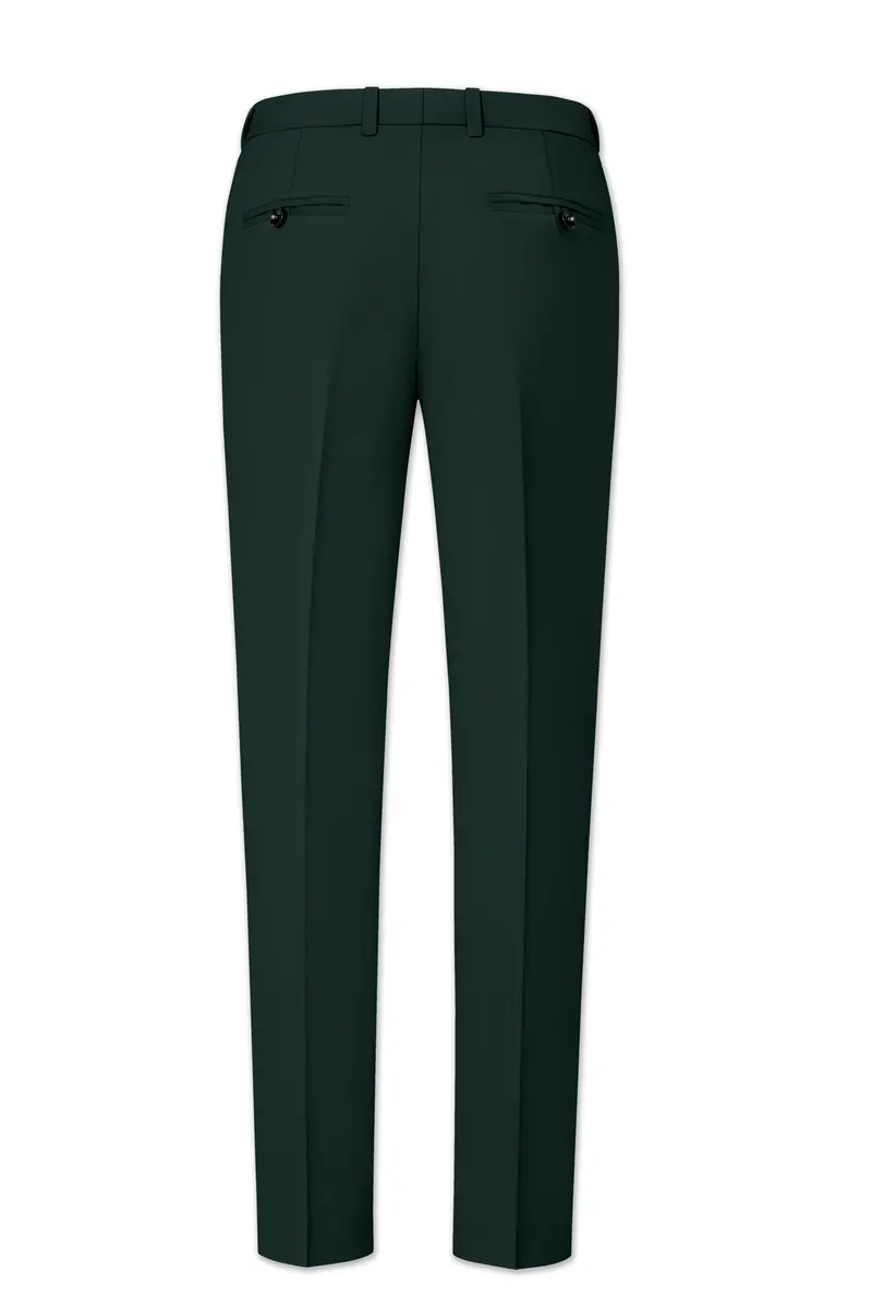 Viridian-Gable Green Slight Stretch Subtle Sheen Poly-Viscose Waistband Pant 5