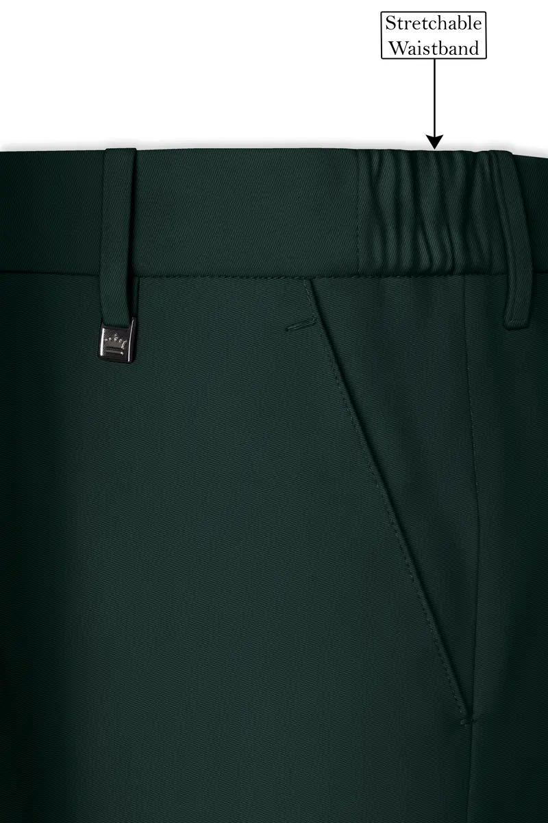 Viridian-Gable Green Slight Stretch Subtle Sheen Poly-Viscose Waistband Pant 6