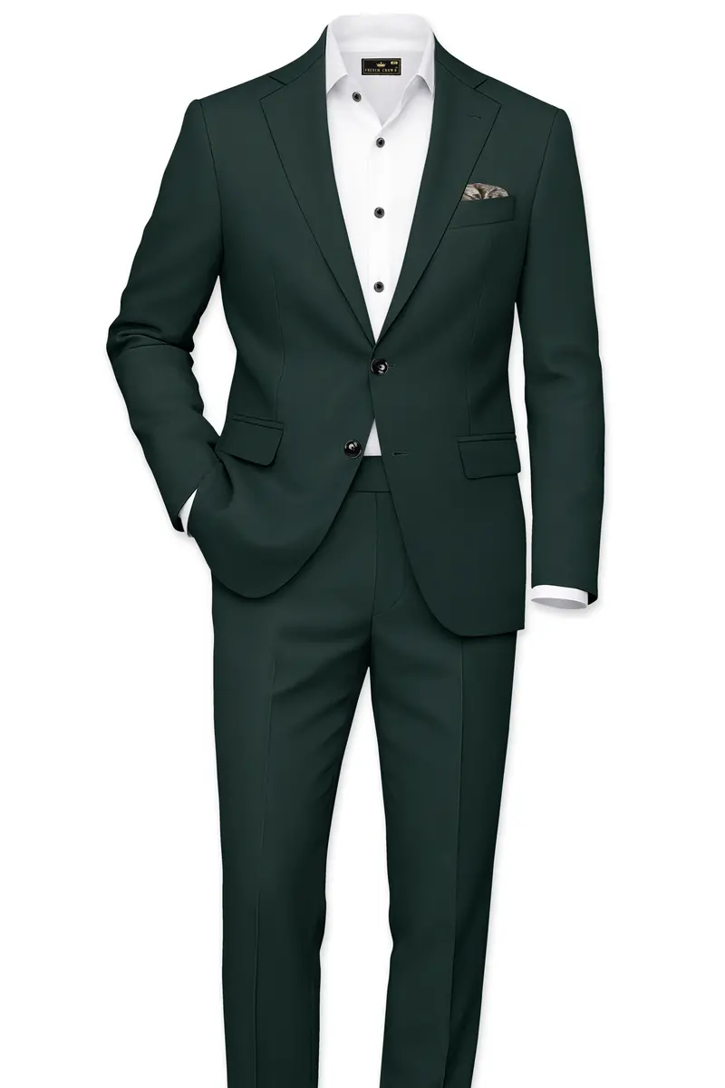 Viridian-Gable Green Slight Stretch Subtle Sheen Poly-Viscose Waistband Pant 7
