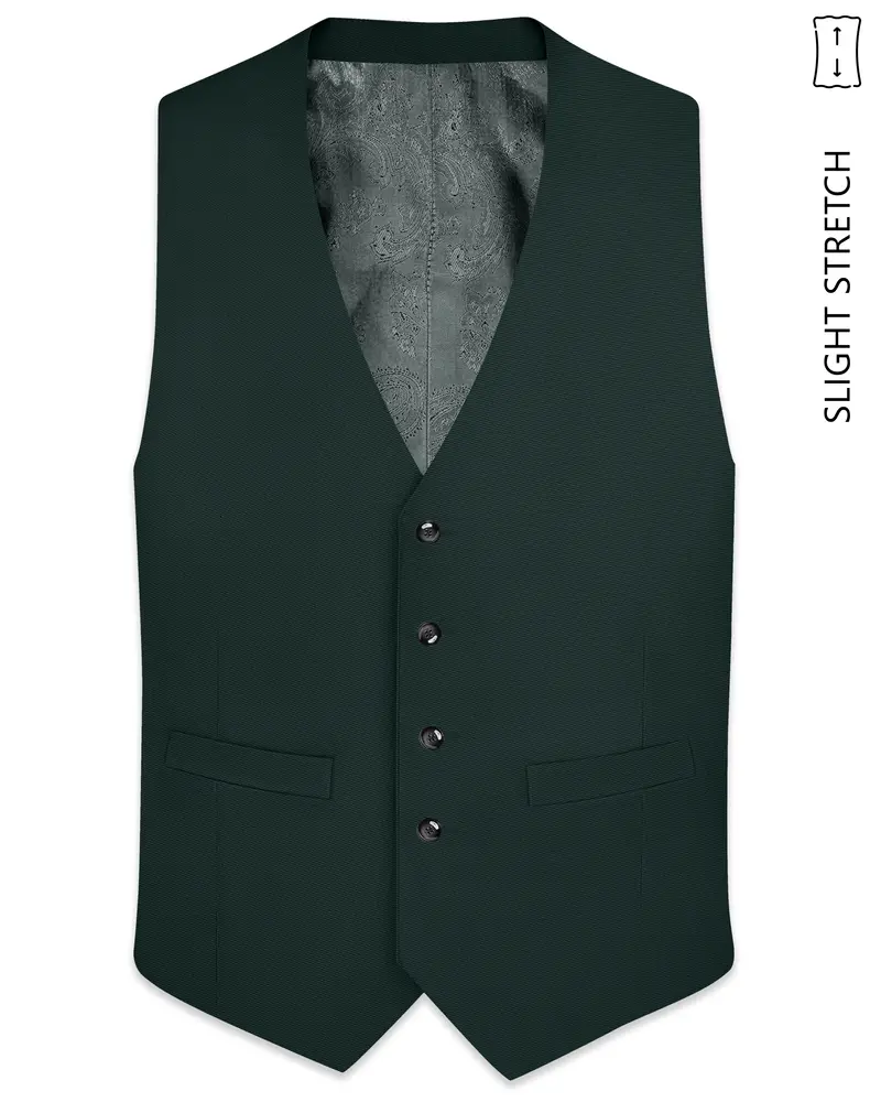 Viridian-Gable Green Slight Stretch Subtle Sheen Poly-Viscose Waistcoat 1
