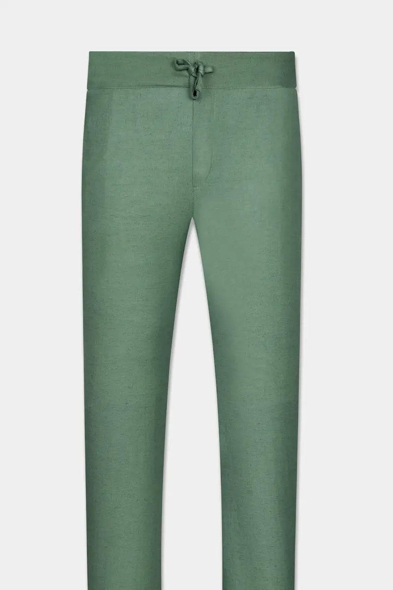 Viridian Green Luxurious Linen Lounge Pant 2