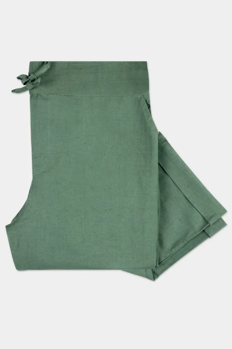 Viridian Green Luxurious Linen Lounge Pant 4