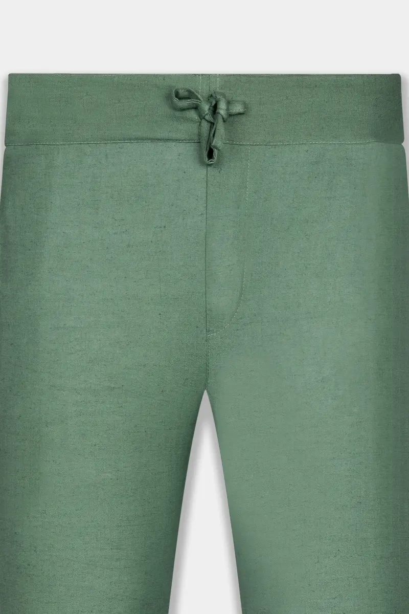 Viridian Green Luxurious Linen Lounge Pant 5