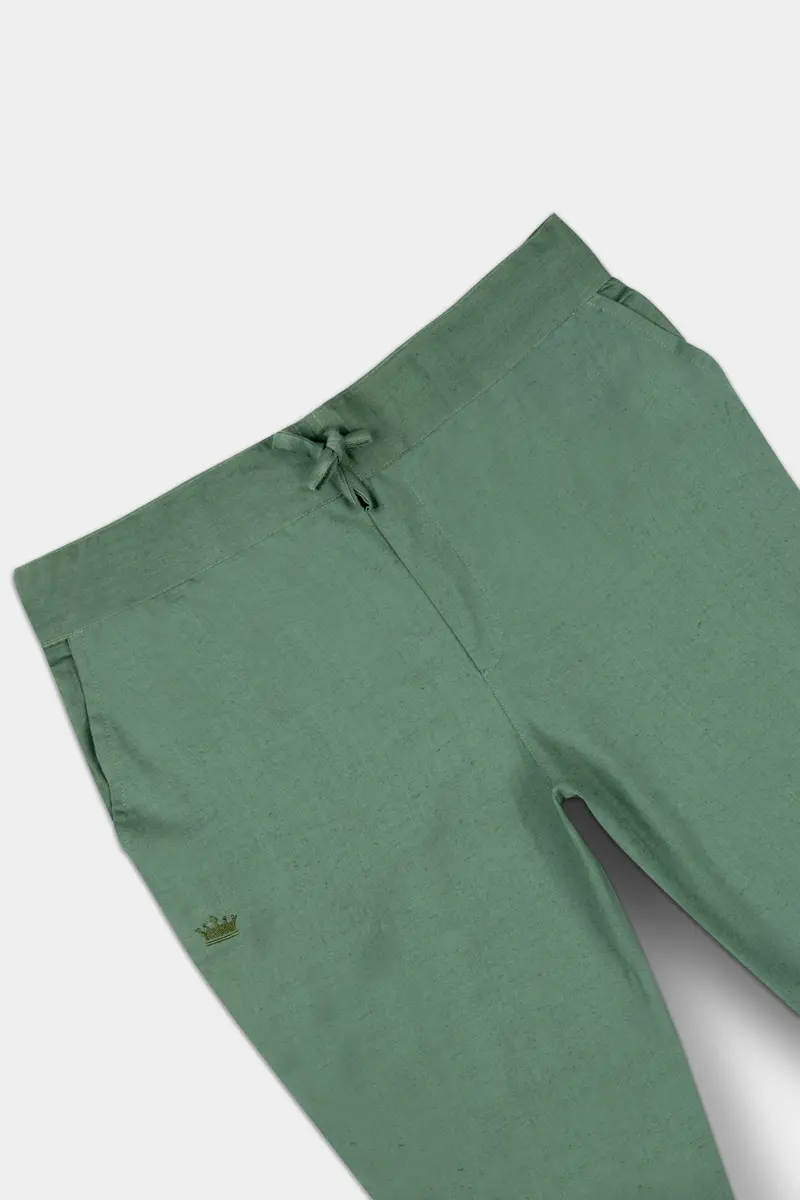 Viridian Green Luxurious Linen Lounge Pant 6