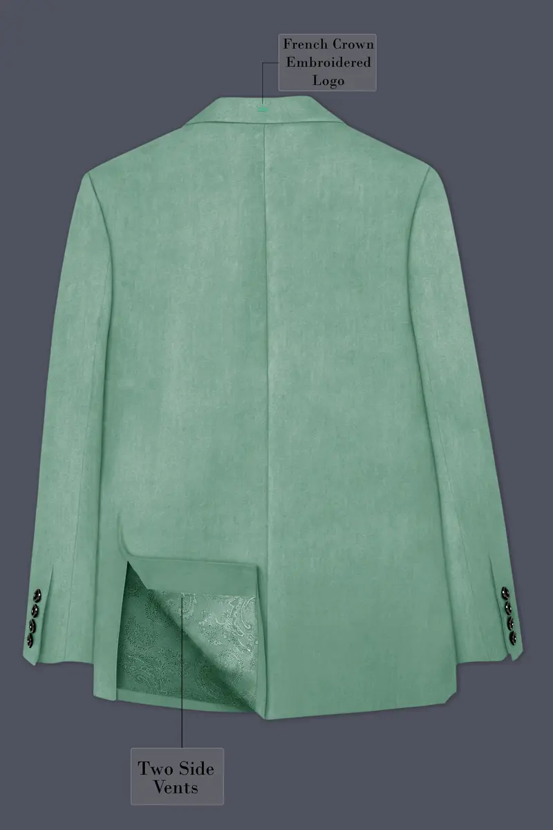 Viridian-Oxley Green Velvet Peak Lapel Tuxedo Blazer 8