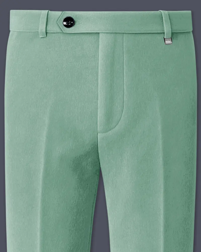 Viridian-Oxley Green Velvet Stretchable Waistband Pant 1