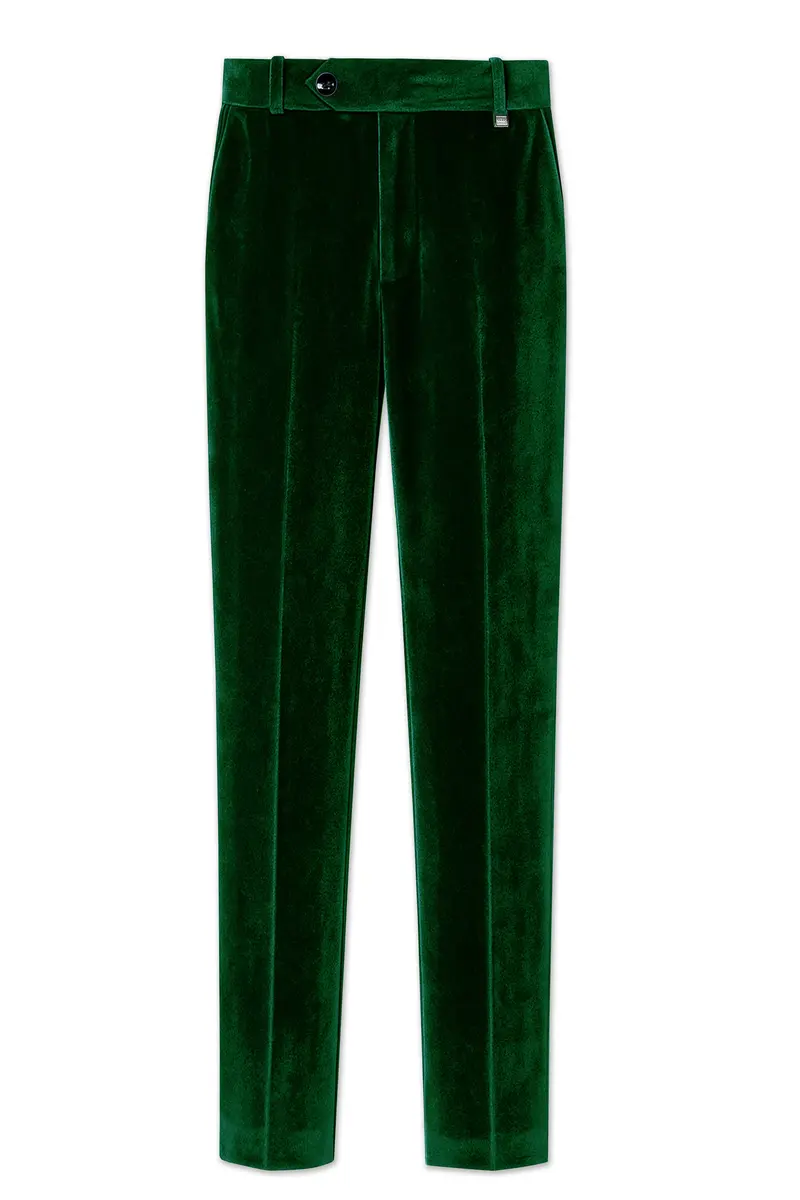 Virivell-Phthalo Green Velvet Peak Lapel Tuxedo Suit 14