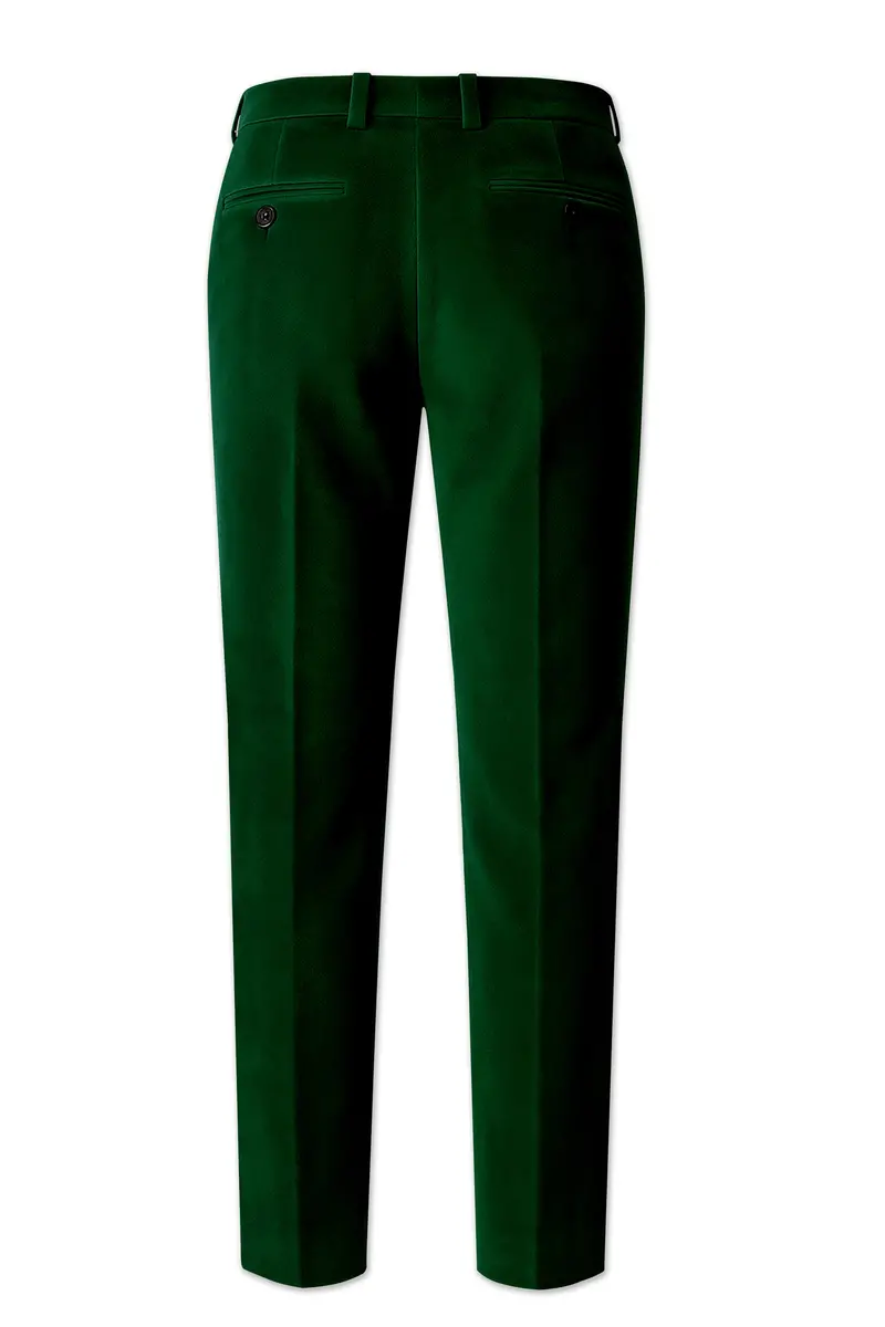 Virivell-Phthalo Green Velvet Peak Lapel Tuxedo Suit 15