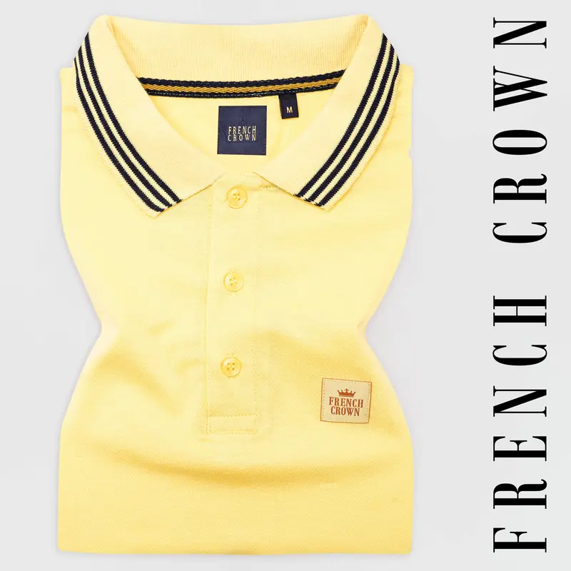 Vis Vis Yellow Premium Cotton Pique Polo 1