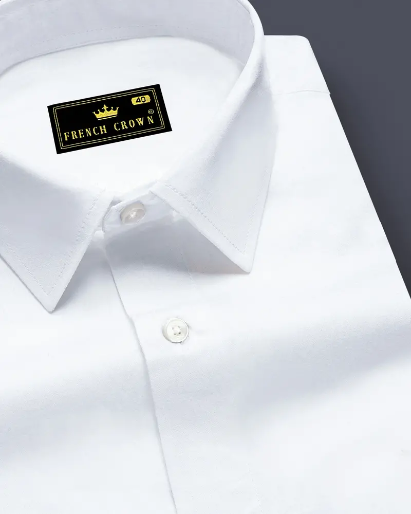 Vistalux-Bright White Subtle Sheen Super Soft Premium Cotton Dress Shirt 1