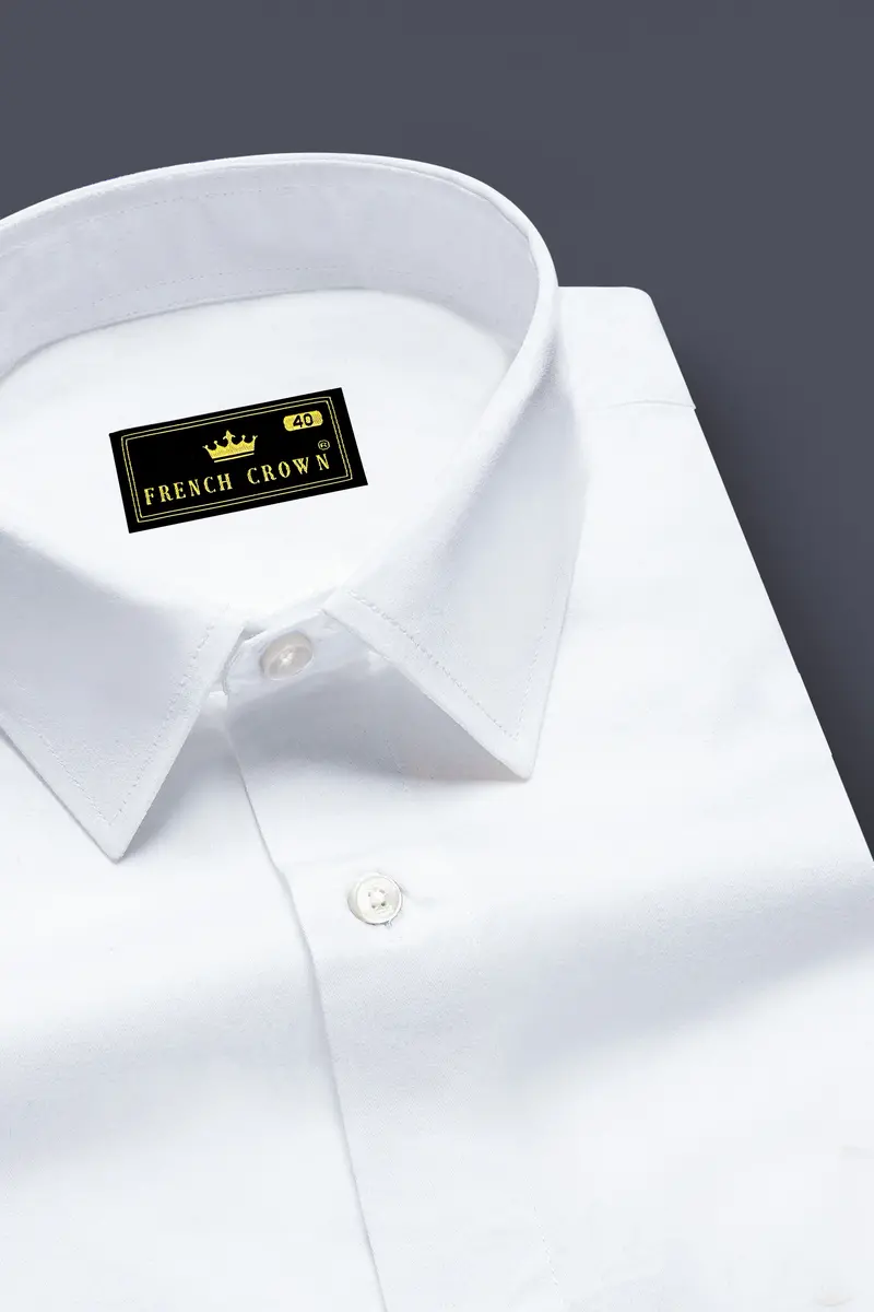 Vistalux-Bright White Subtle Sheen Super Soft Premium Cotton Dress Shirt 2