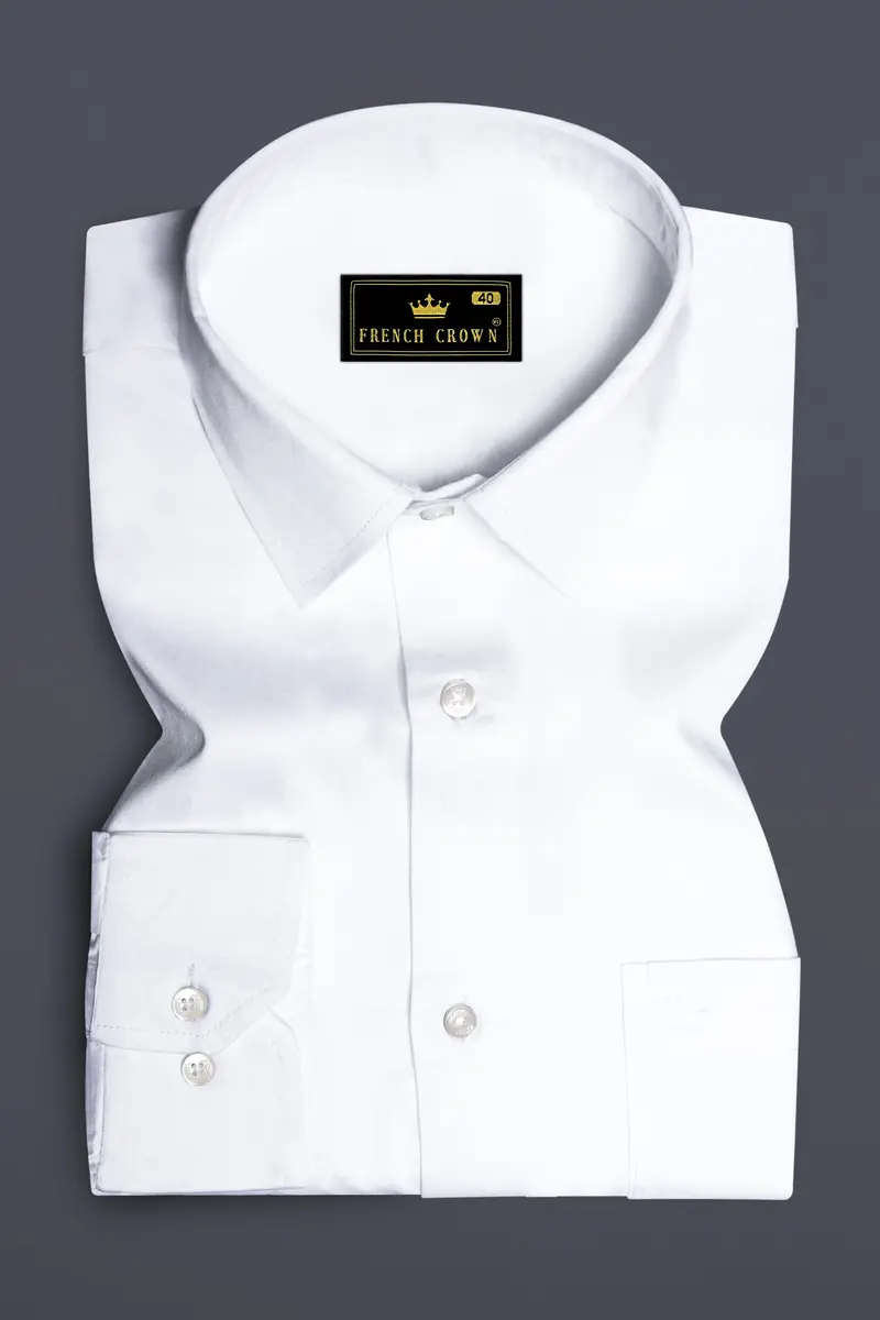 Vistalux-Bright White Subtle Sheen Super Soft Premium Cotton Dress Shirt 4