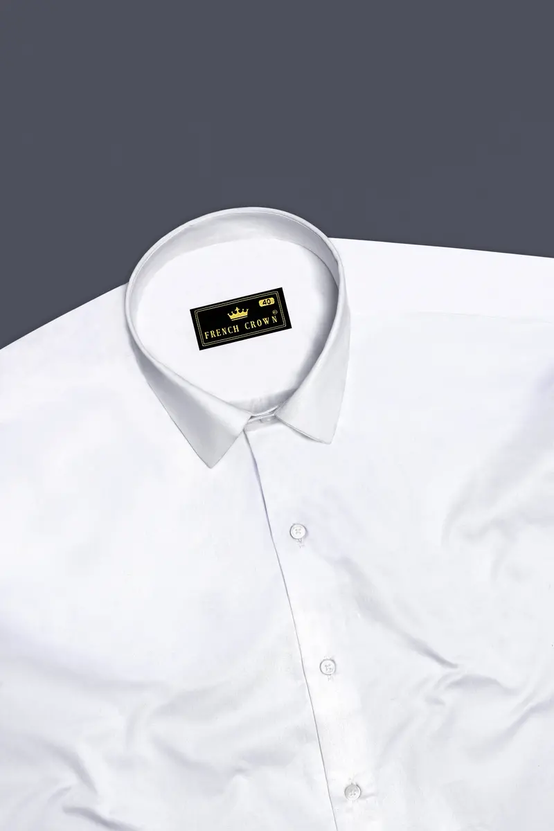 Vistalux-Bright White Subtle Sheen Super Soft Premium Cotton Dress Shirt 5