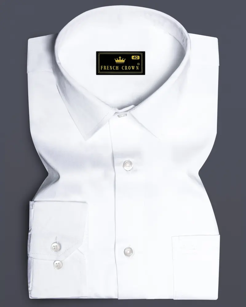 Vistalux-Bright White Subtle Sheen Super Soft Premium Cotton Dress Shirt 6