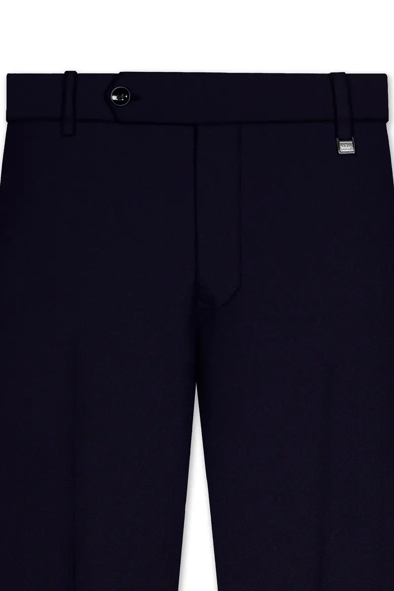 Vistaro-Korean Blue (The Best Blue We Have) 4-Way Stretch Wrinkle-Free Wool Rich Cross Placket Bandhgala Slight Stretch Suit 11