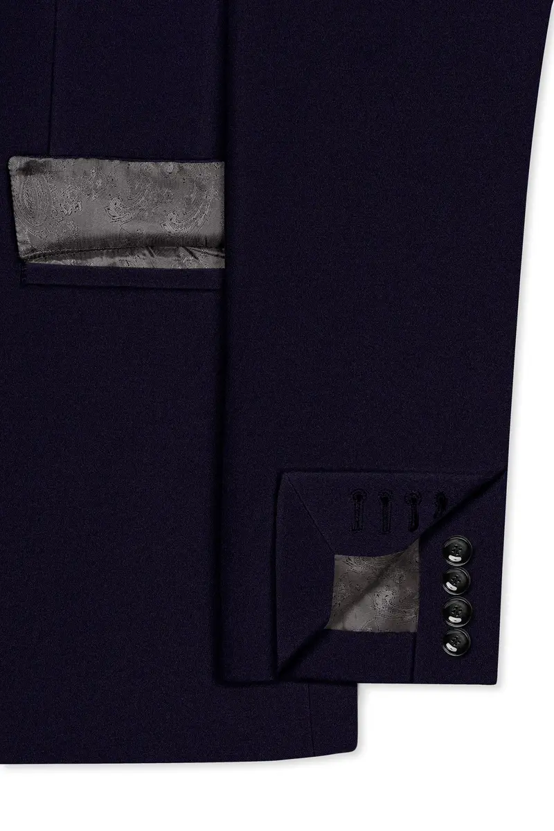 Vistaro-Korean Blue (The Best Blue We Have) 4-Way Stretch Wrinkle-Free Wool Rich Double Breasted Slight Stretch Blazer 6
