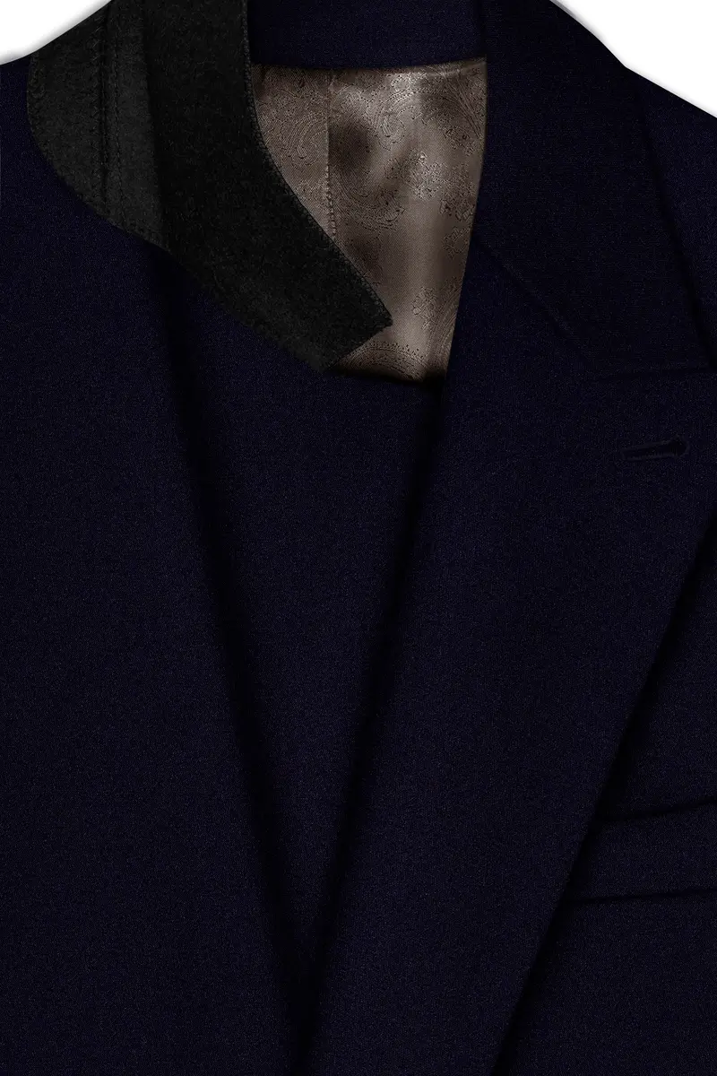 Vistaro-Korean Blue (The Best Blue We Have) 4-Way Stretch Wrinkle-Free Wool Rich Double Breasted Suit 5