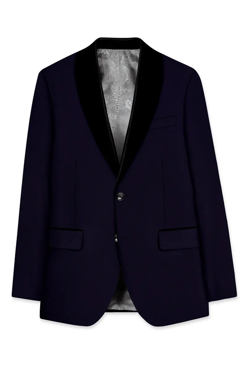 Vistaro-Korean Blue (The Best Blue We Have) 4-Way Stretch Wrinkle-Free Wool Rich Tuxedo Slight Stretch Suit 7