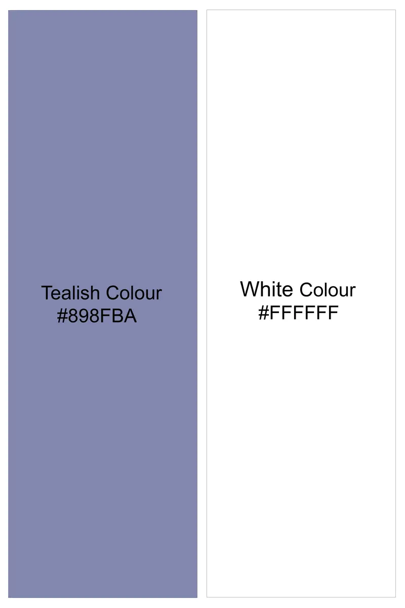Vistone-Tealish Blue And Bright White Half Striped Supersoft Premium Casual Designer Shirt 8