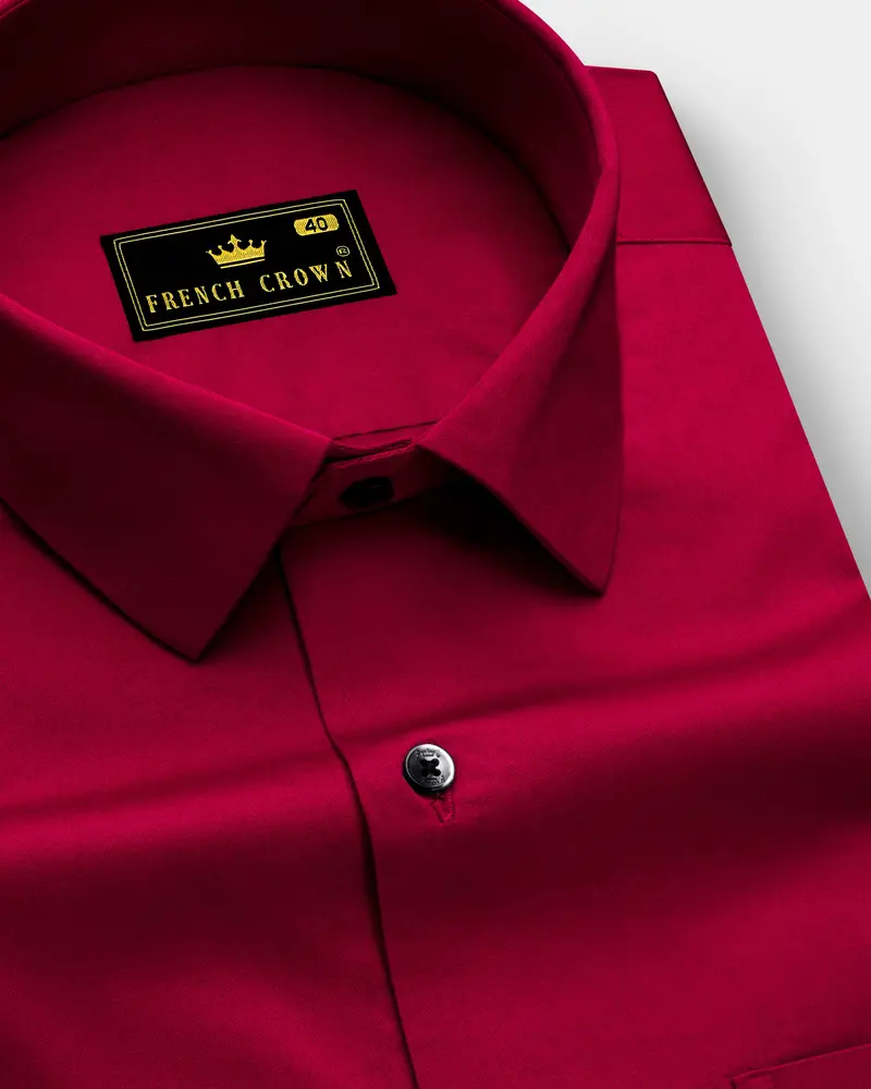 Vivid Auburn Red Subtle Sheen Super Soft Premium Cotton Shirt 1