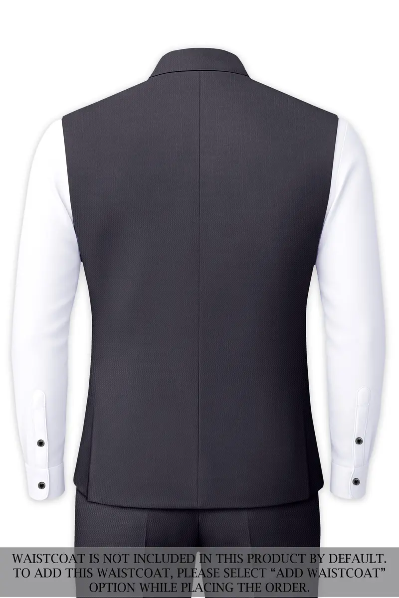 Vogue-Glaucous Gray Solid Wool Rich Bandhgala Slight Stretch Suit 16