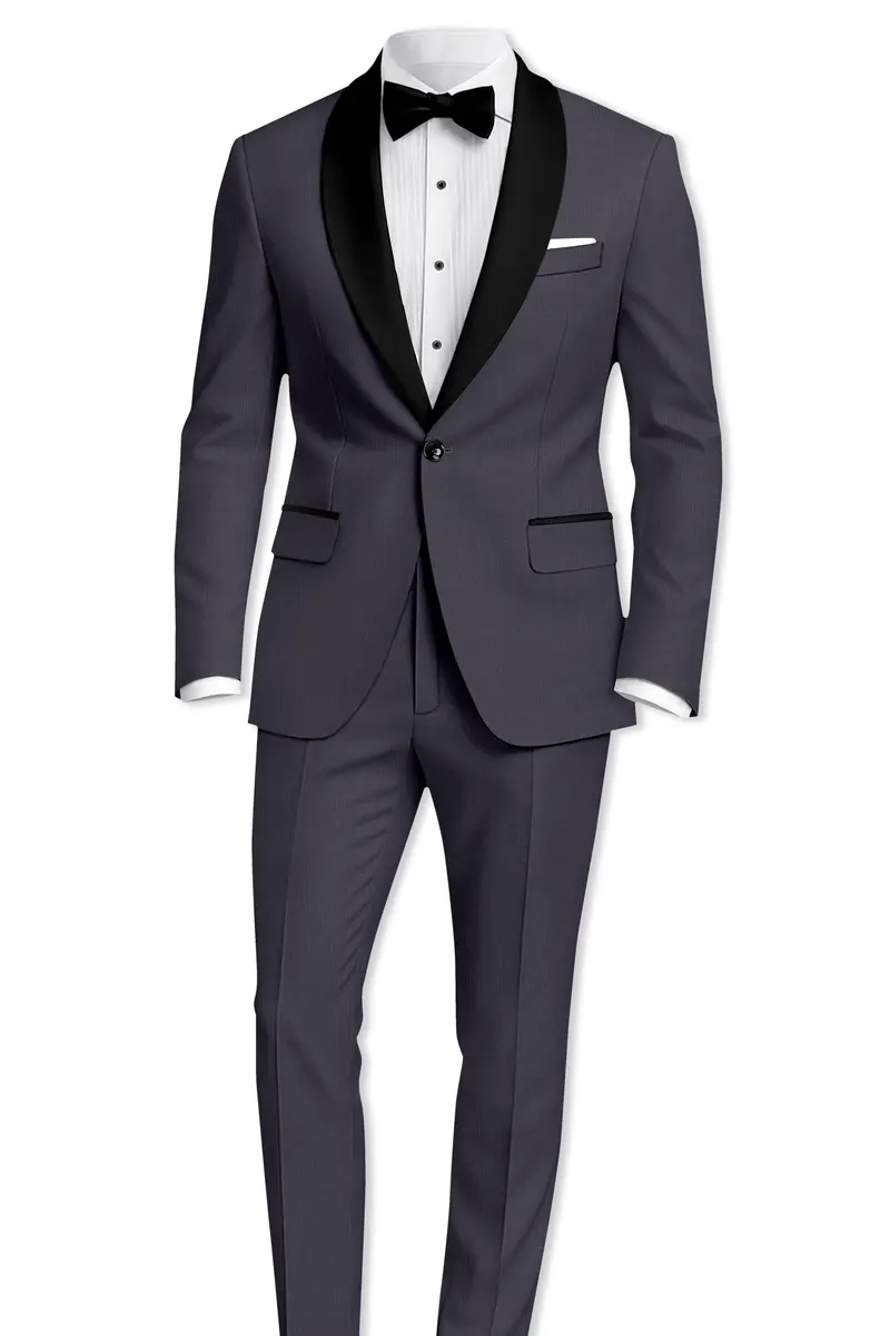 Vogue-Glaucous Gray Solid Wool Rich Tuxedo Slight Stretch Suit 4
