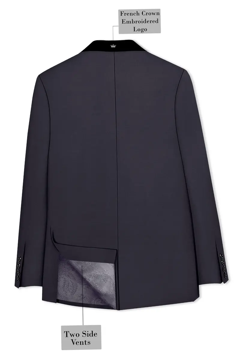 Vogue-Glaucous Gray Solid Wool Rich Tuxedo Slight Stretch Suit 9