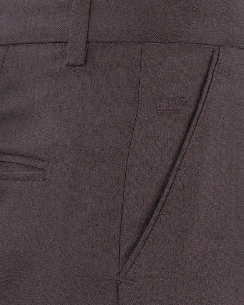 Voodoo Purple Subtle Checked Wool Rich Pant 5