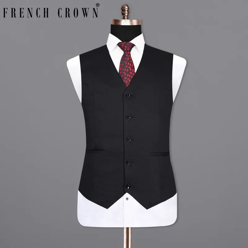 Vulcan Black Premium Cotton Waistcoat 1