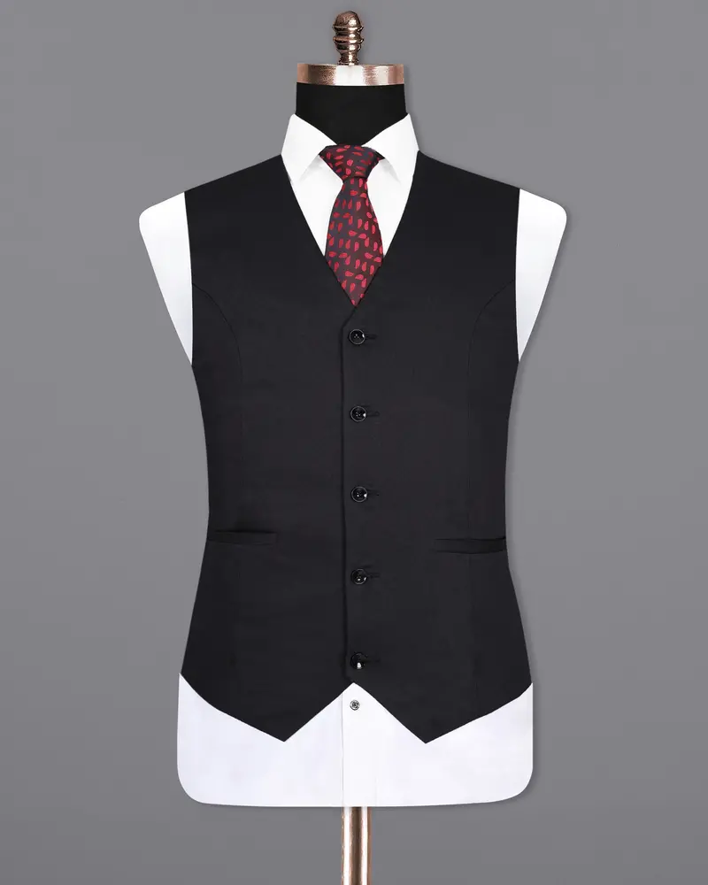 Vulcan Black Premium Cotton Waistcoat 2