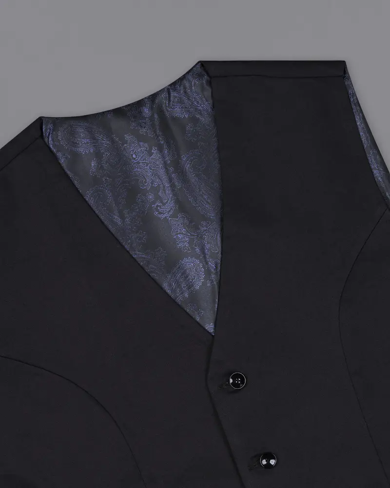 Vulcan Black Premium Cotton Waistcoat 4