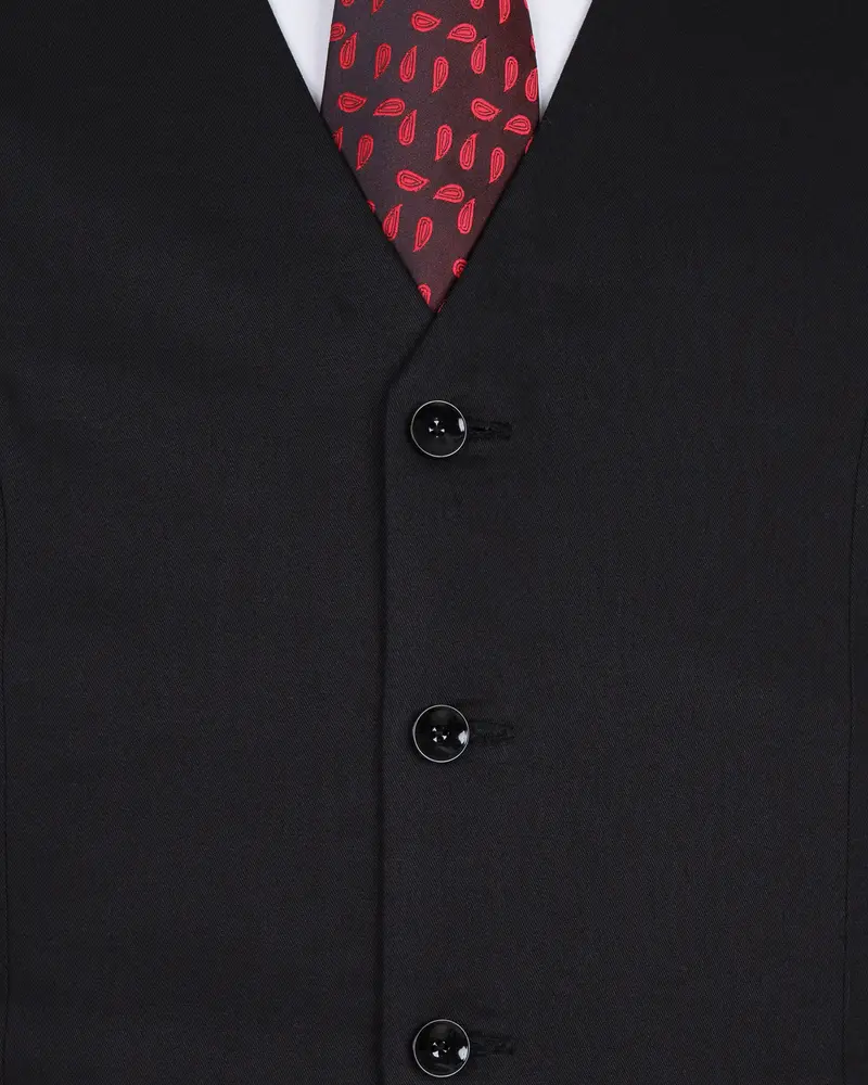 Vulcan Black Premium Cotton Waistcoat 5