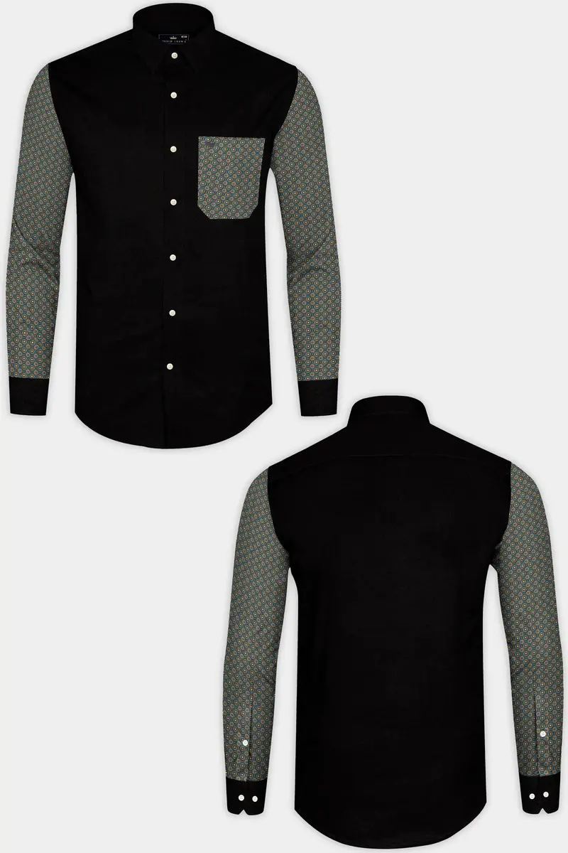 Vulcan Black Printed Super Soft Premium Cotton Designer Shirt 2
