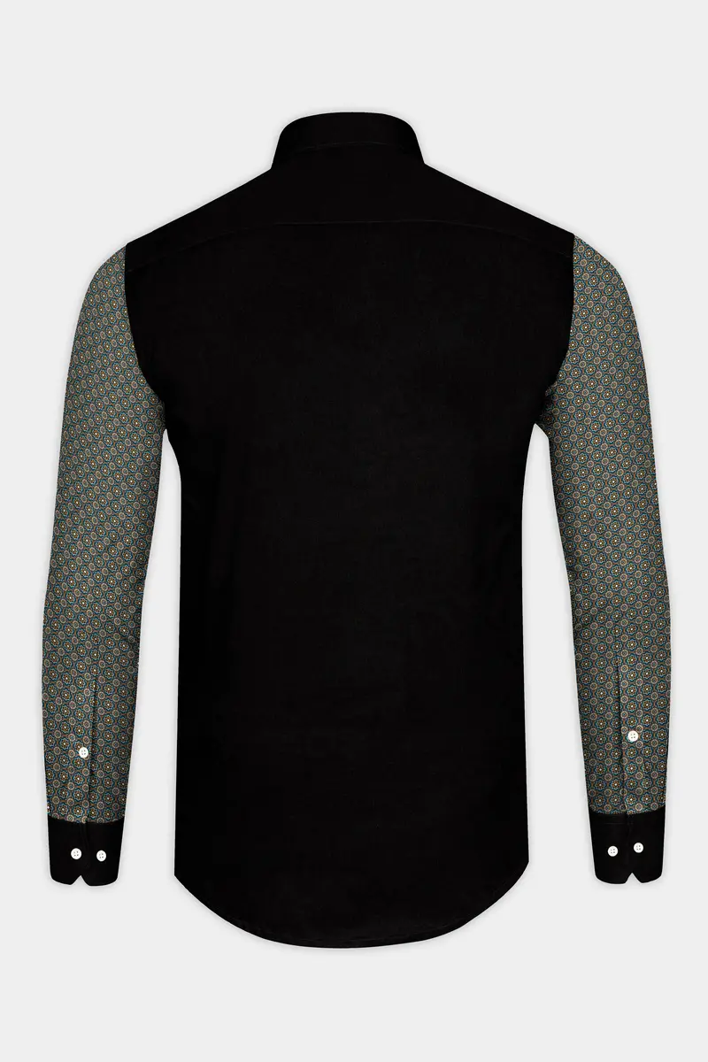 Vulcan Black Printed Super Soft Premium Cotton Designer Shirt 6