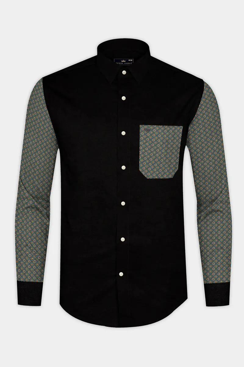 Vulcan Black Printed Super Soft Premium Cotton Designer Shirt 7
