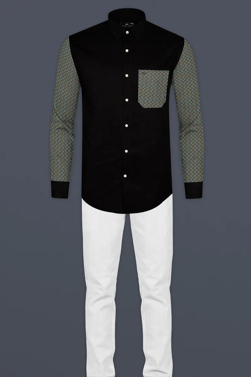 Vulcan Black Printed Super Soft Premium Cotton Designer Shirt 8