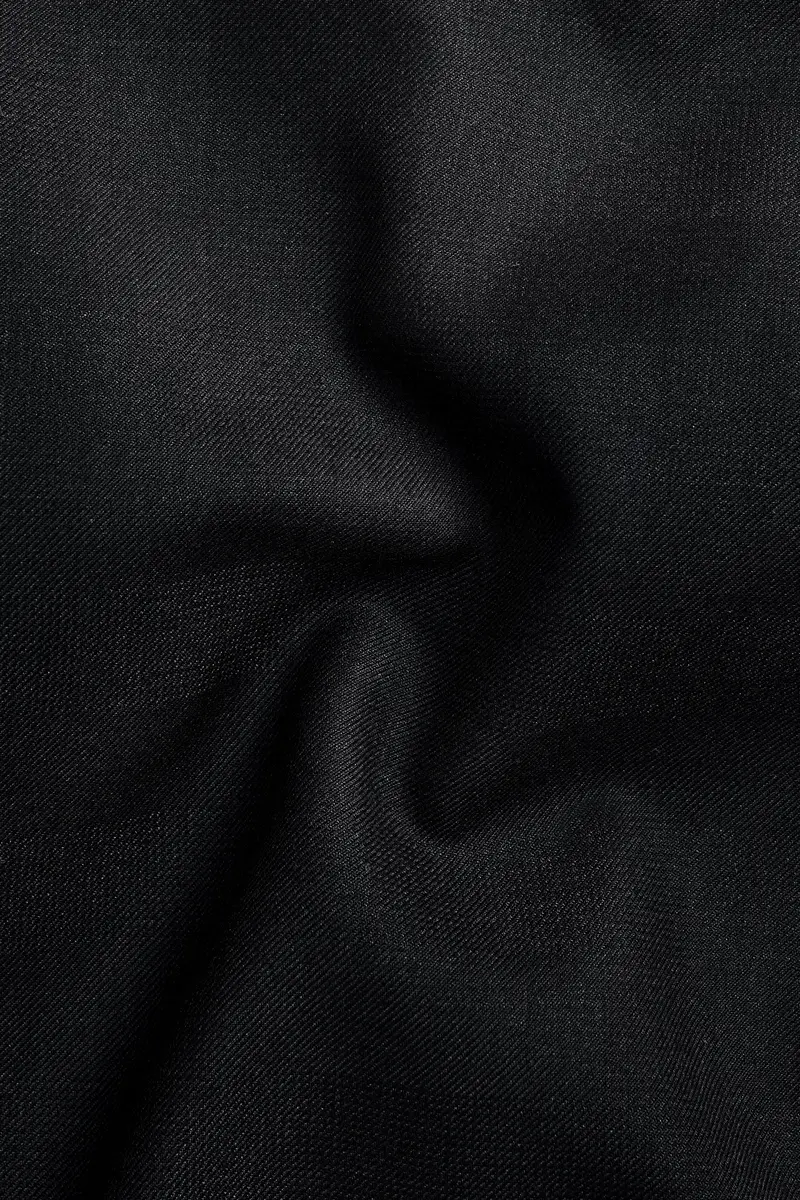 Vulcan Black Striped Wool Blend Stretchable Waistband Pant 3