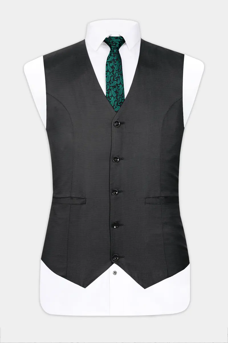 Vulcan Black Wool Rich Waistcoat 2