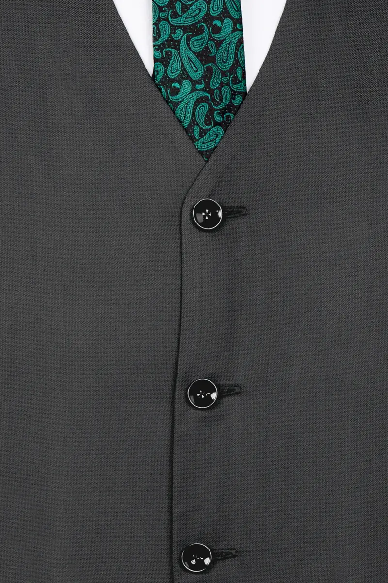 Vulcan Black Wool Rich Waistcoat 5