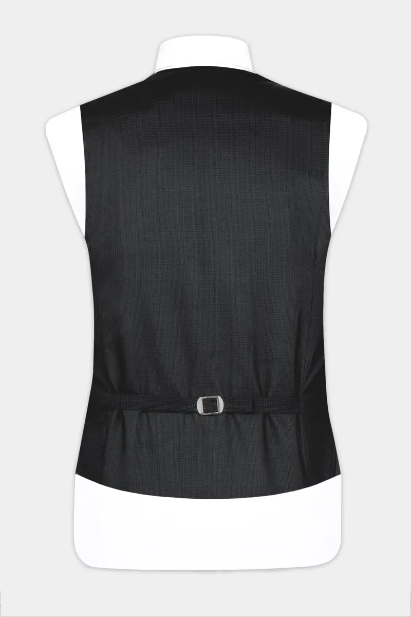 Vulcan Black Wool Rich Waistcoat 6