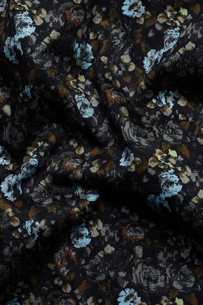 Vulcan Blue And Hippie Blue Multicolour Floral Printed Subtle Sheen Super Soft Premium Cotton Shirt 2