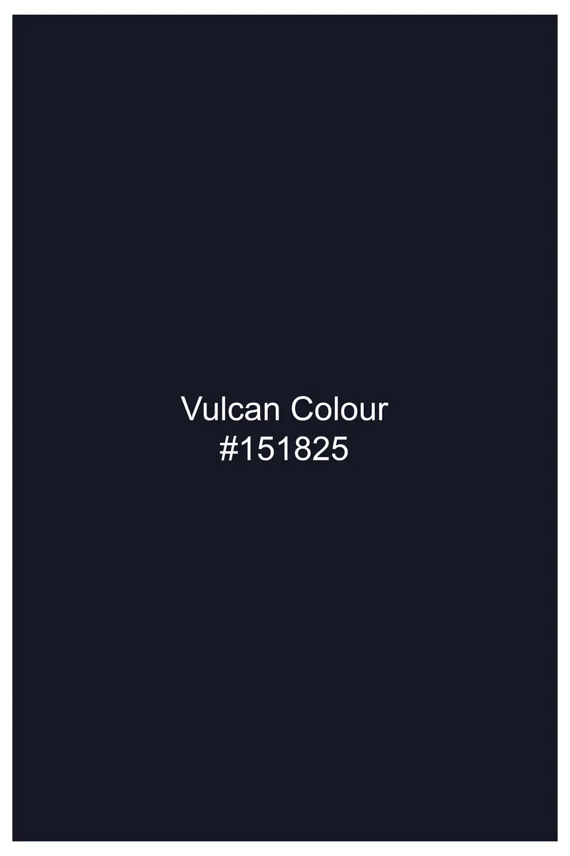 Vulcan Blue Solid Wool Blend Double Breasted Blazer 8