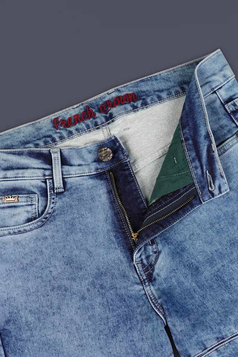 Vulcan Sky Blue Rinse Wash Designer Denim 6