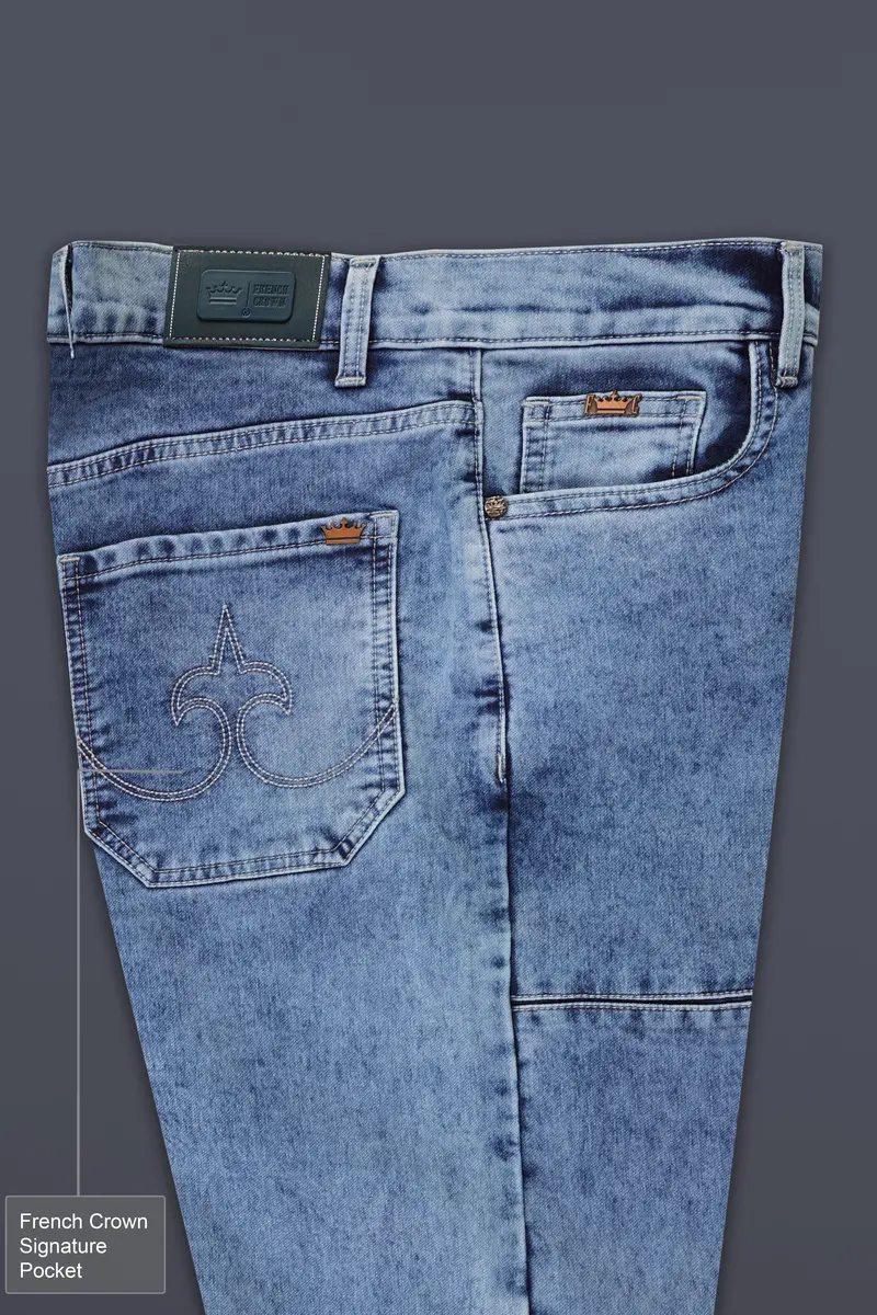 Vulcan Sky Blue Rinse Wash Designer Denim 7