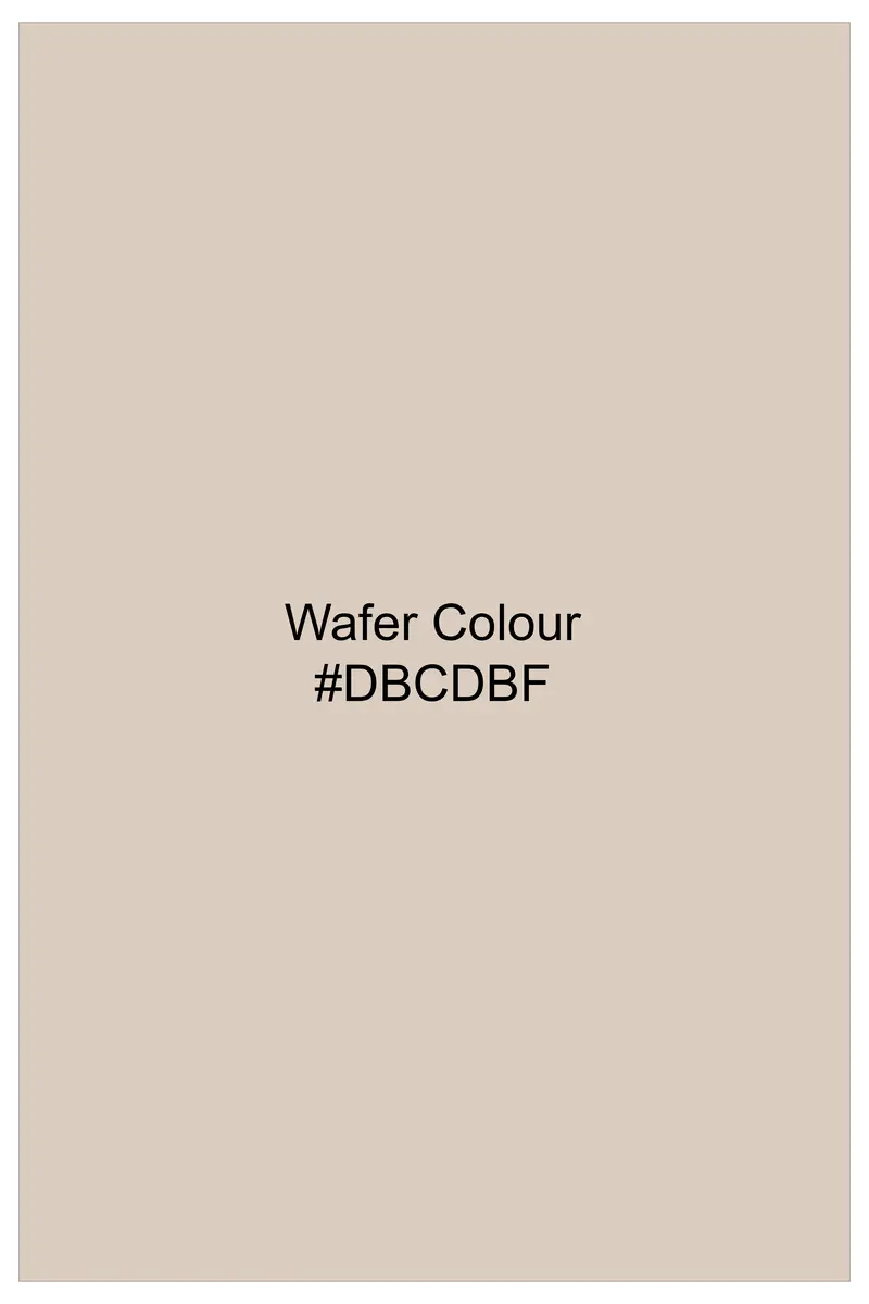 Wafer Cream Striped Dobby Textured Premium Cotton Shirt 8