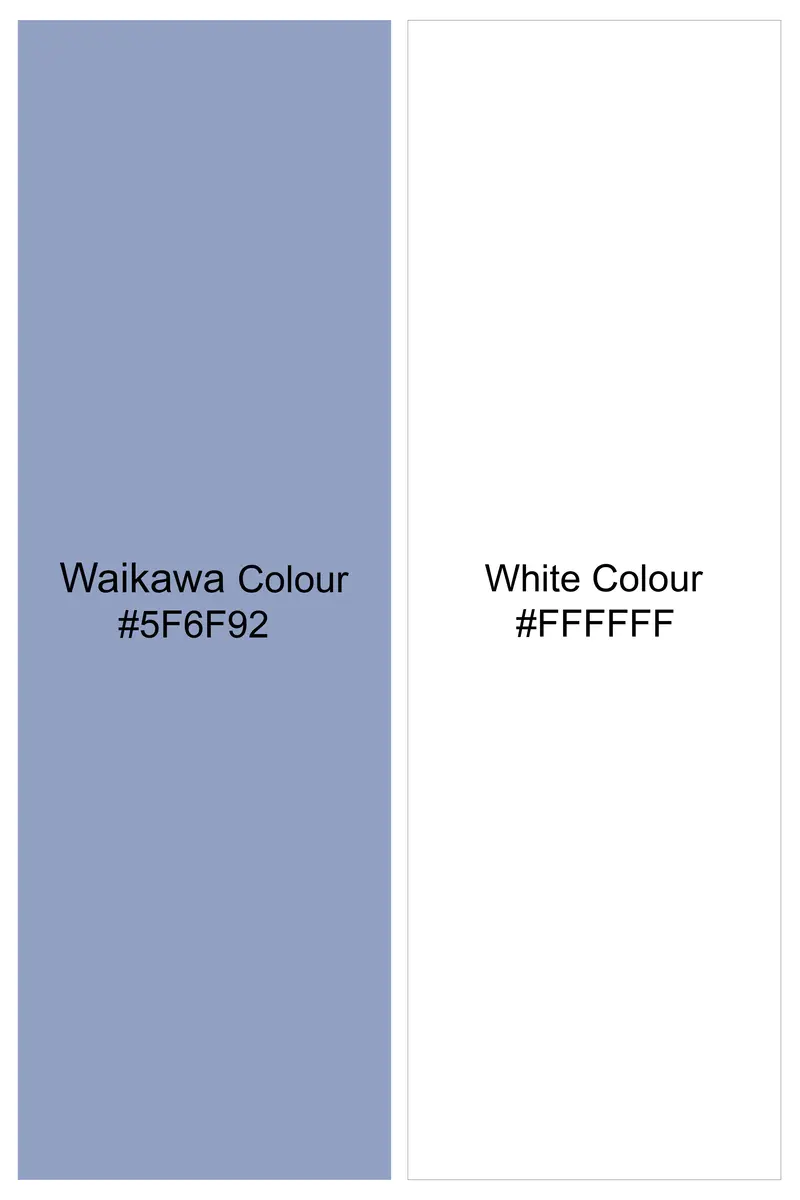 Waikawa Blue And White Striped Dobby Textured Giza Cotton Shorts 7
