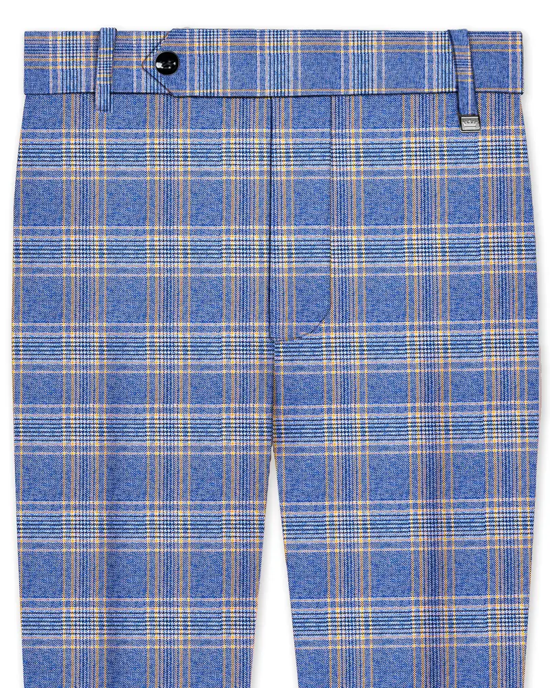 Waikawa Blue Plaid Wool Rich Pant 1