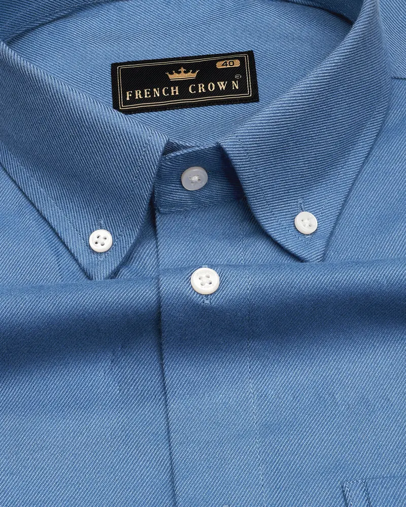 Waikawa Blue Twill Premium Cotton Shirt 1