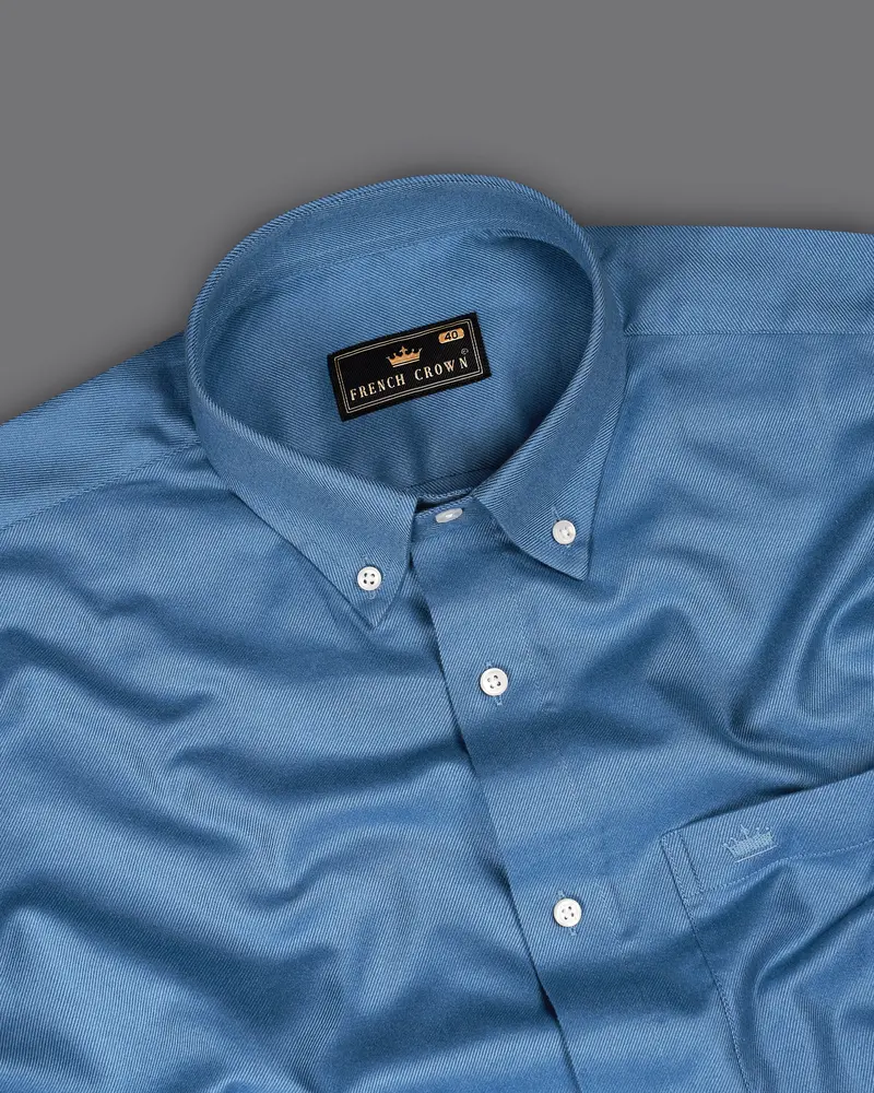 Waikawa Blue Twill Premium Cotton Shirt 4